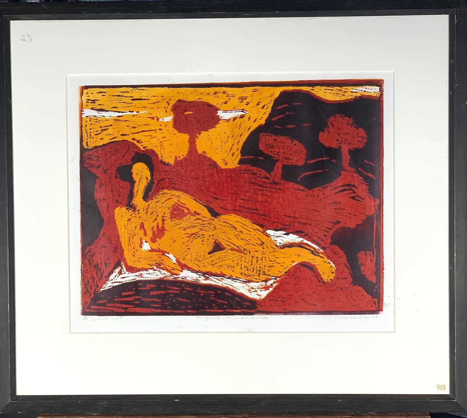 Rose HILTON (1931-2019) Figure in Landscape Linocut Signed, inscribed, numbered 2/10 and dated '93 - Image 2 of 3