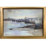 Eyres SIMMONS (1872-1955)View of Falmouth with Pendennis Castle in the Distance WatercolourSigned 24