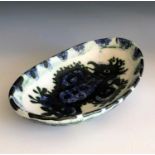 A Celtic Pottery oval Folk pattern bird dish, length 25cm.