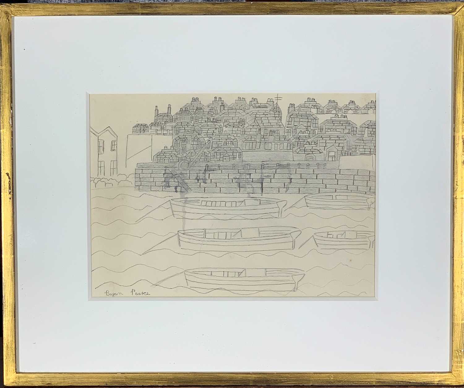 Bryan PEARCE (1929-2006) Boats in St Ives Harbour Pencil and Ink Signed 25 x 35cmCondition report: - Image 2 of 2