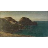 Sebastopol Samuel HOLLAND (act .c.1876-1911) Sunlit Cliffs Oil on canvas Signed 41 x 76.5cm