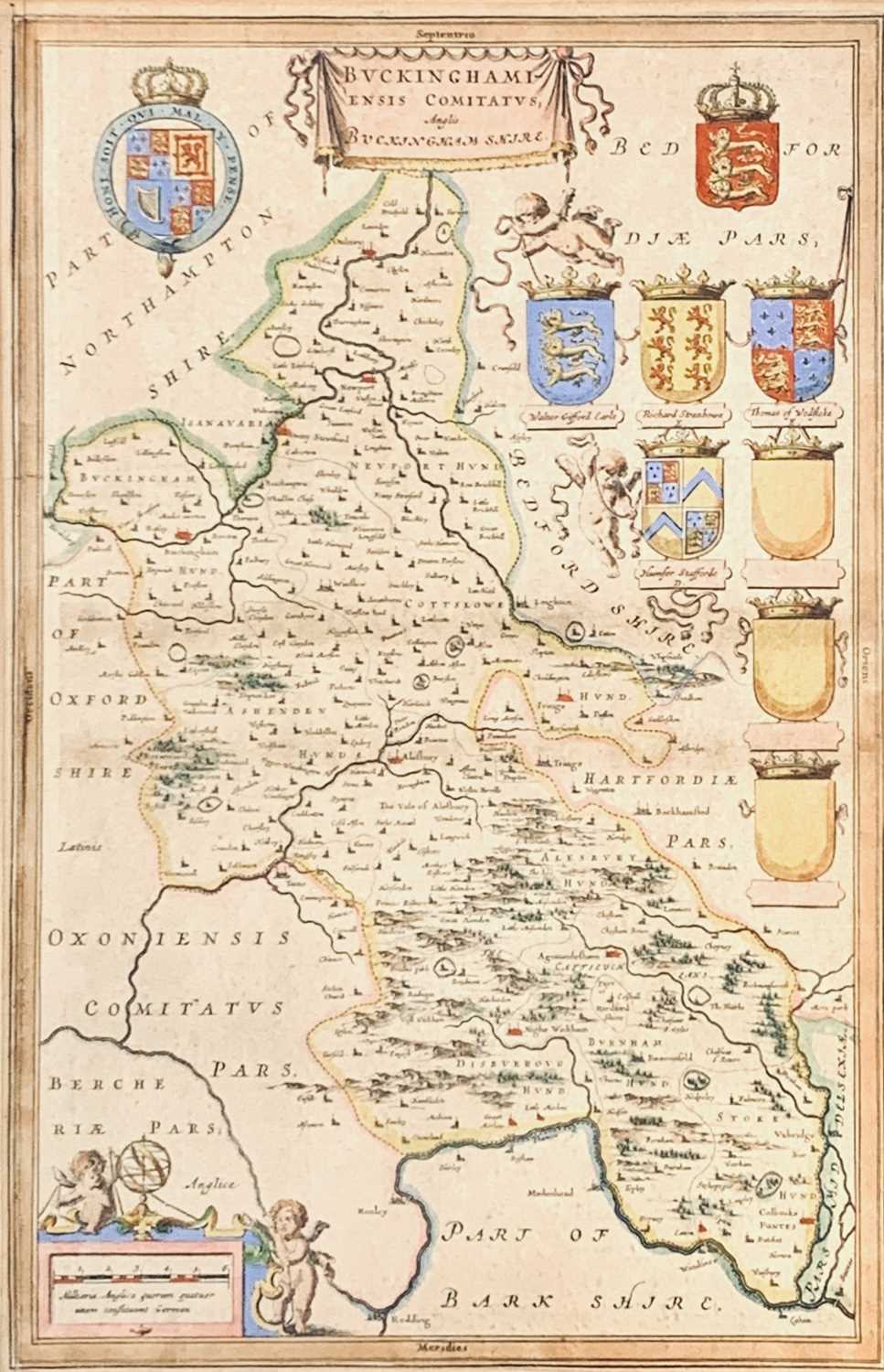 Map, handcoloured Johannes BLAEU (1596-1673) Bvuckingham Shire27.6 x 42.4cm