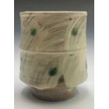 William 'Bill' MARSHALL (1923-2007)A stoneware yunomi, with green decoration on hakeme