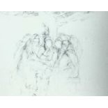 Groups of hijab-wearing women Three pencil drawings 13 x 16cm