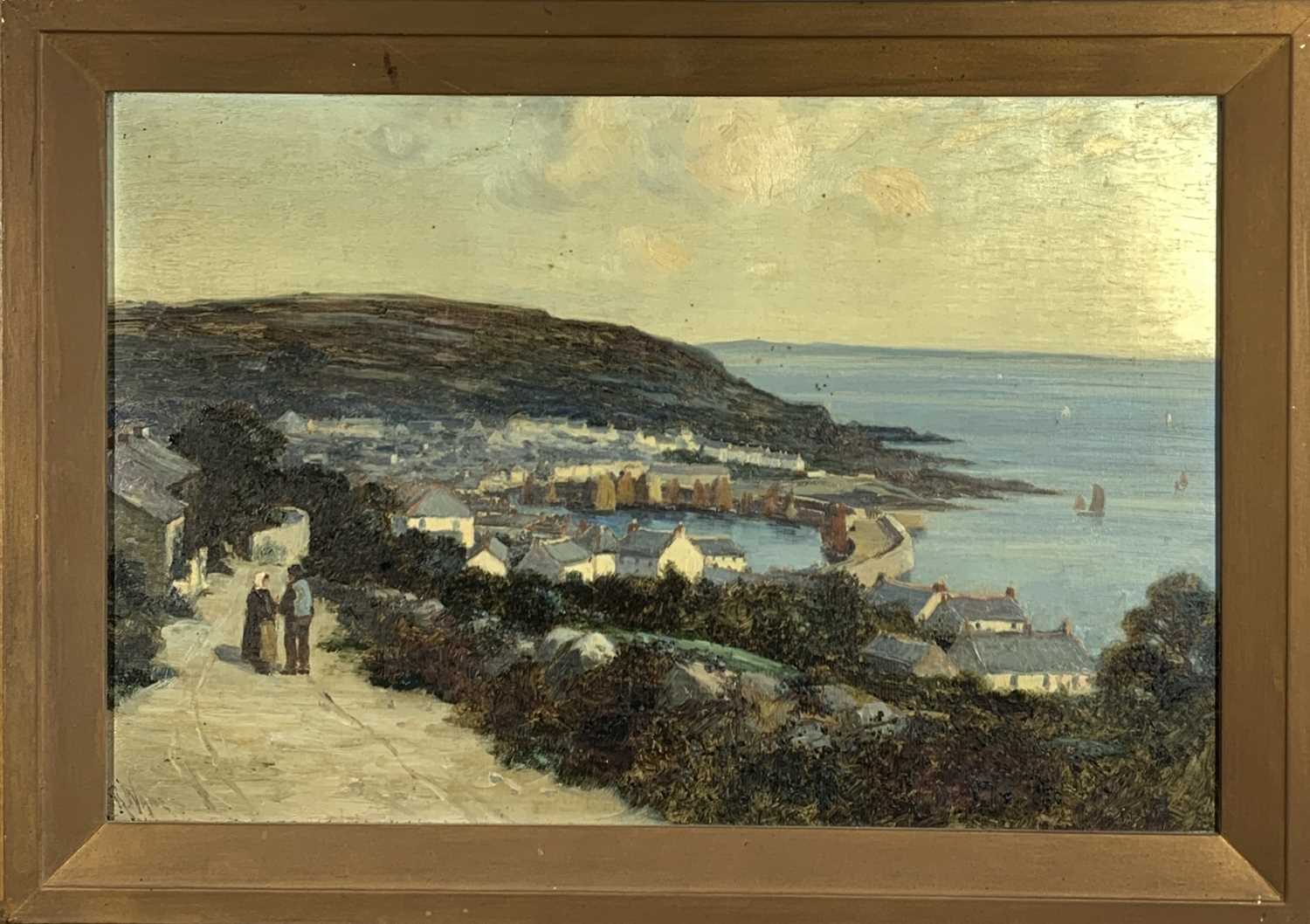 Richard WANE (1852 - 1904)A view of Mousehole Harbour from Raginnis HillOil on canvasSigned 30 x - Image 2 of 2