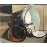 Guy WORSDELL (1908-1978)Untitiled (Five Vases and a Bowl)Oil on board Signed 49.5 x 60cm