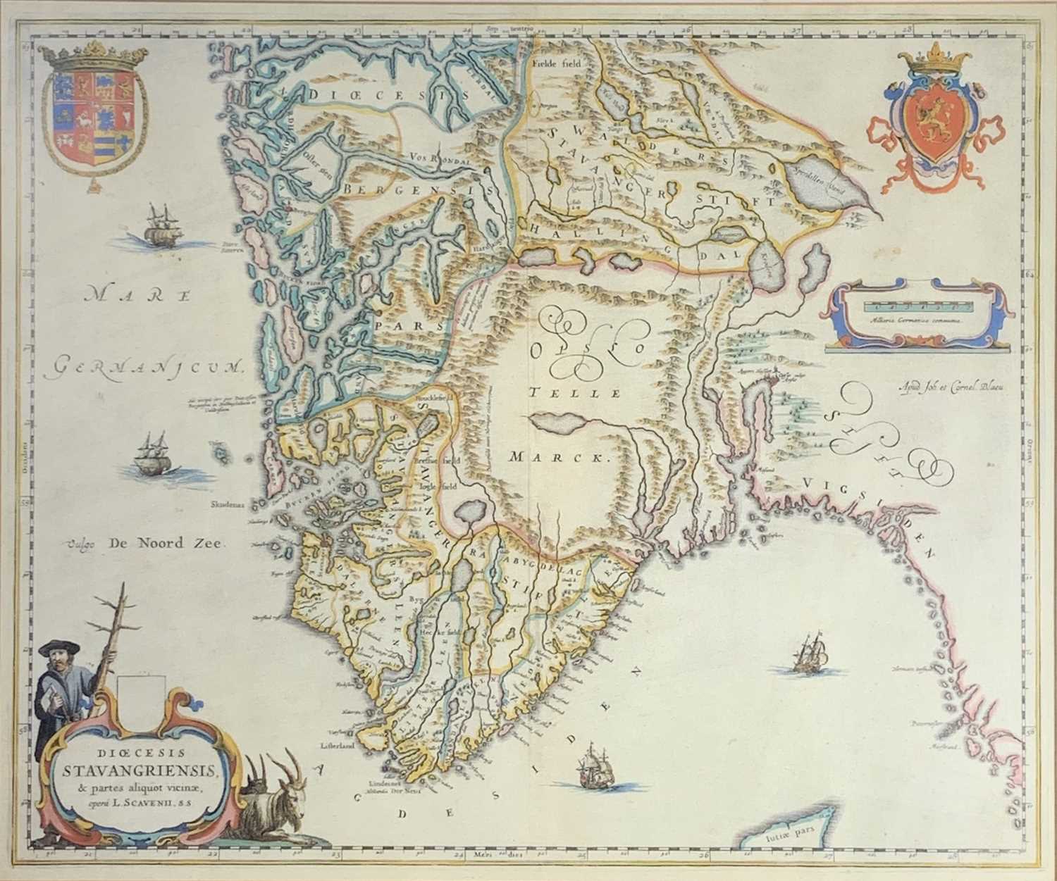 Map, reproduction after the antiqueDioesis Stavangriensis by L. Scavenii.Together with two other