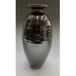 John DAVIDSON (1936-2005)A stoneware baluster vase with tenmoku glaze Impressed marksHeight: 28.5cm
