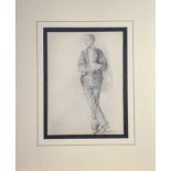 John ? Seated figure Pencil drawing 22 x 16.5cm