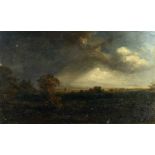 John CONSTABLE (follower) (1776-1837) Landscape Oil on panel31.5 x 52cm Indistinct inscripions to