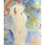 Dora HOLZHANDLER (1928-2015) Standing Nude Watercolour Signed and dated 97 31 x 27cm