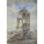 Herbert John FINN (1860-1942) Cathedral Ruins Watercolour Signed 68 x 47cm