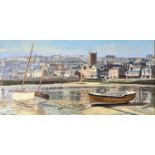 Nancy BAILEY (1913-2012) Waterfront St.Ives- Low Tide Oil on canvas Signed Inscribed to verso 46 x