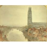 Harry GOODWIN (c.1840-1925) Old Boston Lincolnshire Watercolour Signed and inscribed 35 x 45cm