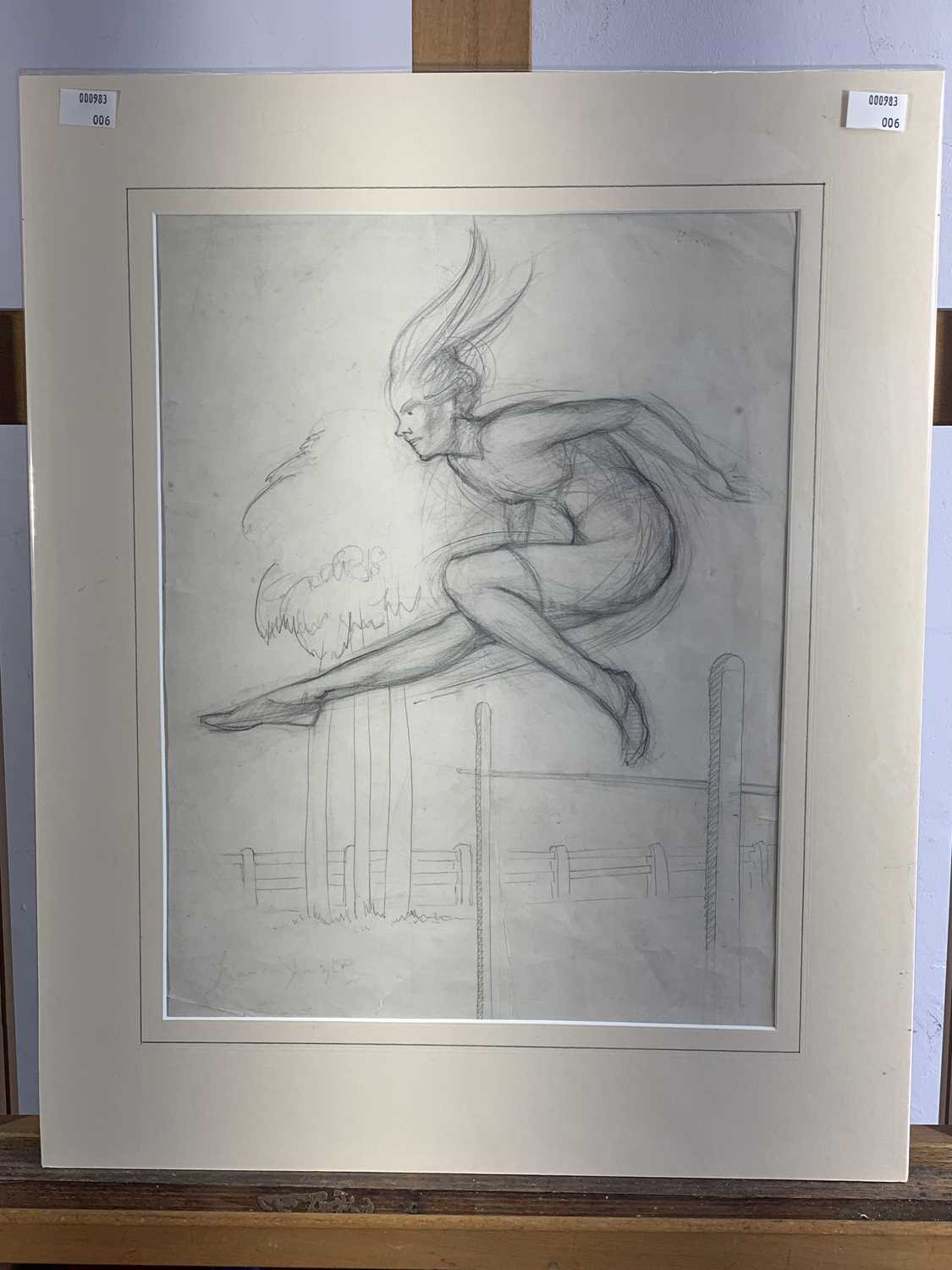 After Laura Knight Athlete Pencil drawing 38 x 29cm