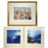 Ted DYER (1940) On the Beach Signed limited edition print Together with two signed prints by Glyn