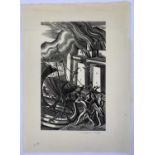 Clifford Cyril WEBB (1895-1972)Burning CityWoodcutSigned in pencil19.5x11.6cm From the Joe Graffy