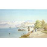 Edwin ST JOHN (act. 1880-1920)Lake MaggioreWatercolourInscribed as titled on the mount and verso (NB