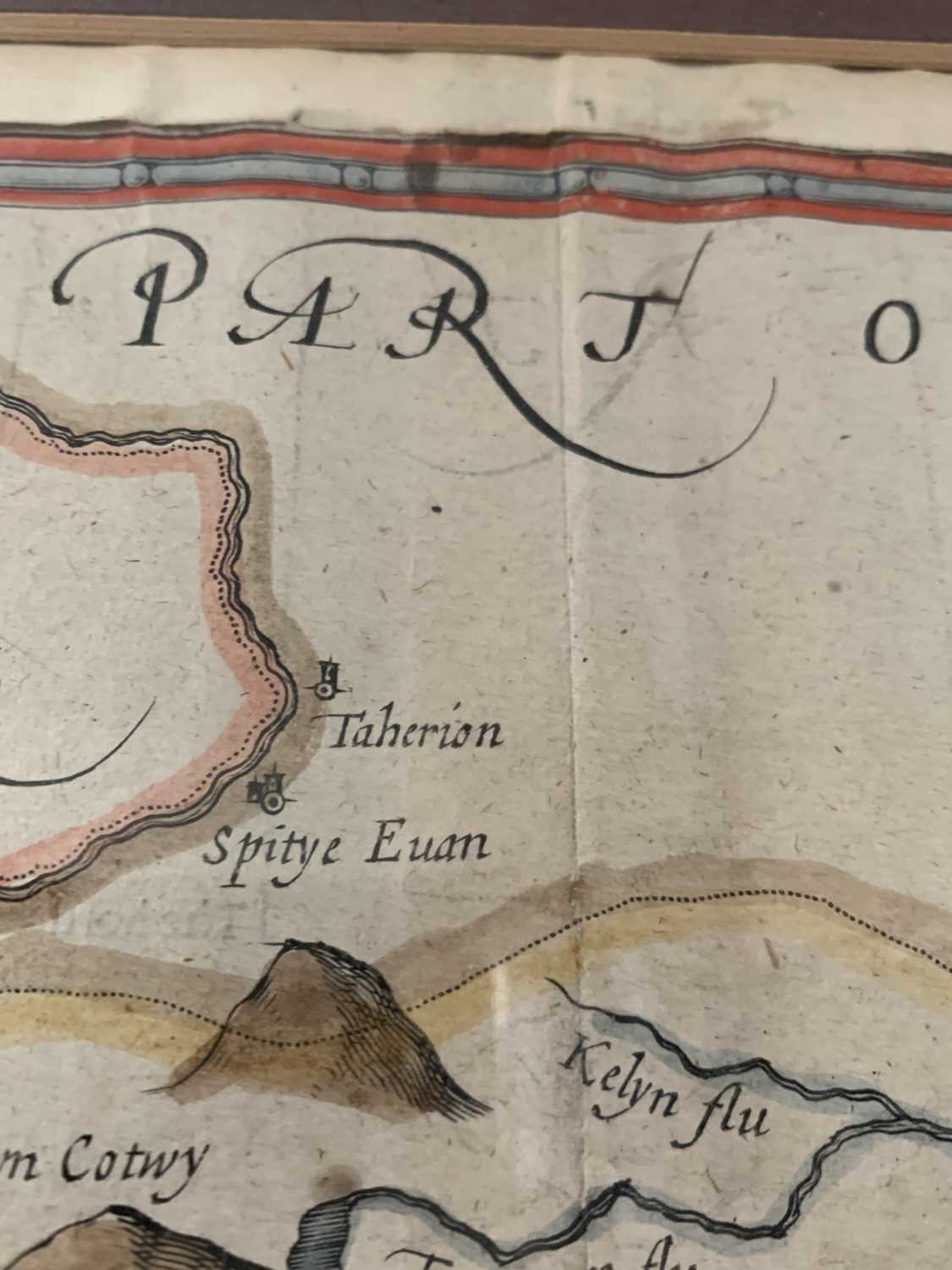 Map, brightly hand colouredJohn SPEEDEMerionethshire described 1610Inset town plan of HarlechSold by - Image 9 of 9