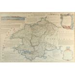 Map, handcoloured T. KITCHINPembrokeshire57 x 35.5cm