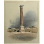 David ROBERTS (1796-1864) Pompey's Pillar, AlexandriaColoured lithograph Signed in the plate27.5 x