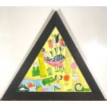 David FALCONER Fantasies IWatercolour Signed and dated '9235 x 40cm triangular