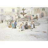 Mary MCCROSSAN (1865 - 1934)Assis Town Centre, Italy Watercolour Signed, inscribed and dated