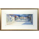 Robert Borlase SMART (1881-1947) Sunlit Cottages Watercolour Signed 12.5 x 30.5cm