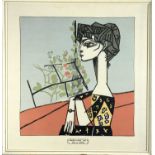 Pablo PICASSO (1881 - 1973)Portrait de Madame Z - 1943Silk scarf 75 x 72cm