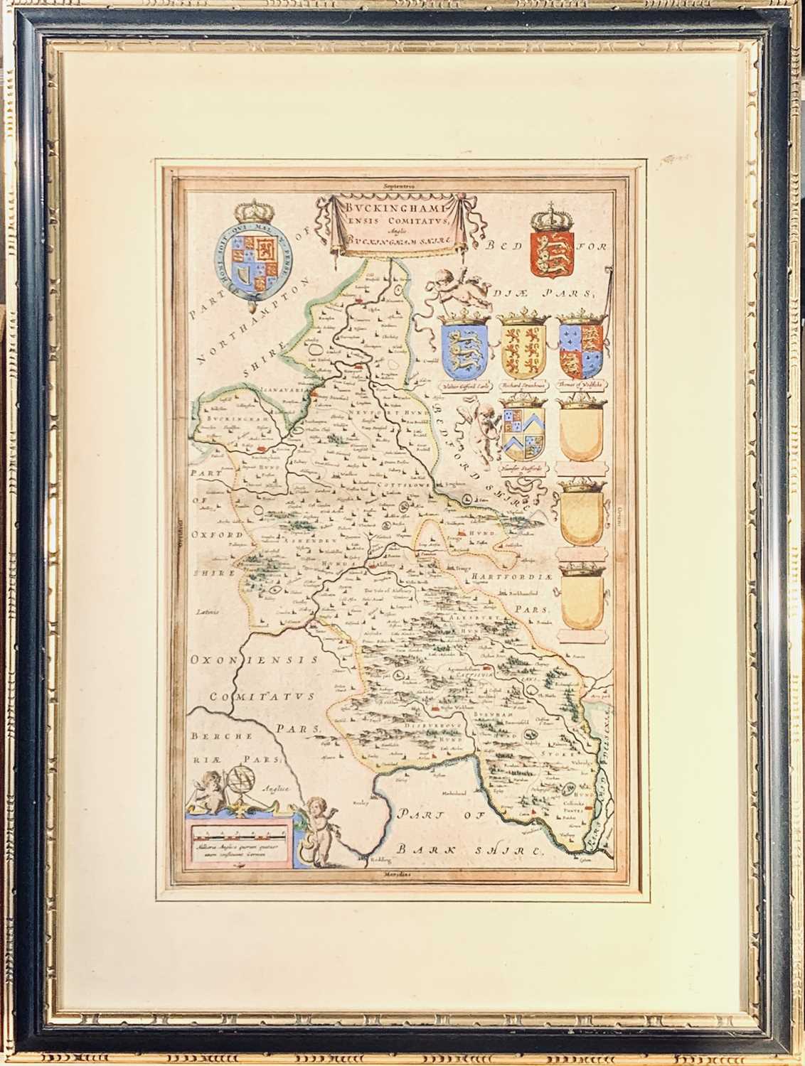 Map, handcoloured Johannes BLAEU (1596-1673) Bvuckingham Shire27.6 x 42.4cm - Image 2 of 2