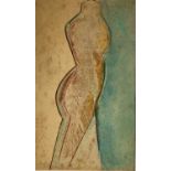 Mary STORK (1938-2007) Standing Nude Mixed media Signed 43 x 25cm