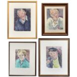 J.R. DONNACHIE (XX)St Ives Characters Four watercolours Each signed