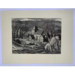 Clifford Cyril WEBB (1895-1972)Church & churchyardWoodcut Unsigned12.5x17.5cm From the Joe Graffy