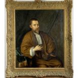 17th century Dutch School( Van Hatten ??) Portrait of a seated gentleman (Abraham Orth) Oil on