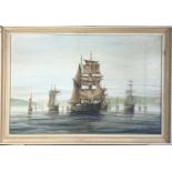 Geoff SHAWAn Anchorage on The HelfordOil on canvas boardSigned49.5 x 74.5cm