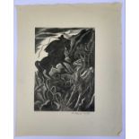 Clifford Cyril WEBB (1895-1972)Dark HorsemanWoodcutSigned in pencil14x10cm From the Joe Graffy Print