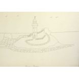 Bryan PEARCE (1929 - 2007)Godrevy LighthouseInk and pencilSigned28 x 41cm