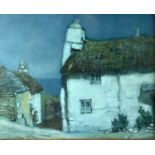 Albert Moulton FOWERAKER (1873-1942) Evening, whitewashed cottages Watercolour Signed 21 x 27cm