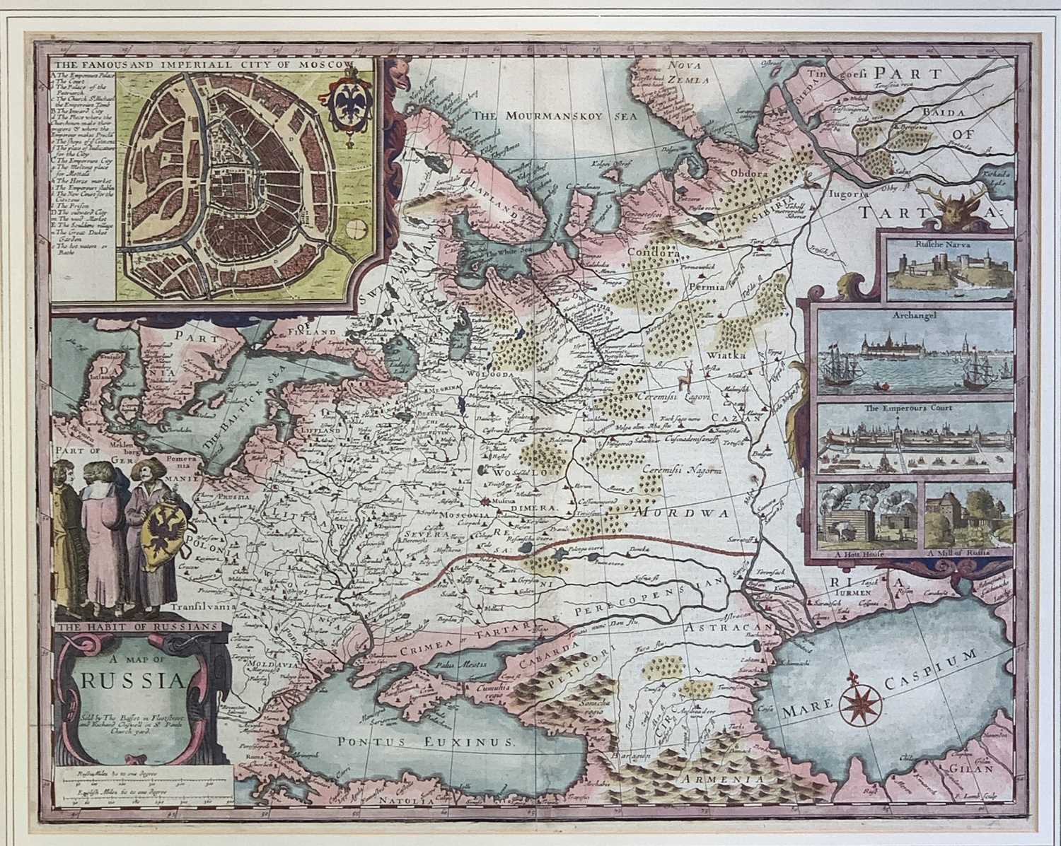 Map, handcolouredJohn SPEED (1552-1629)A Map of Russia engraved by Francis LambSold by Thos