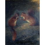 J M STEWART Red SquirrelsOil on canvasIndistinctly signed and dated 1869 46 x 36cm