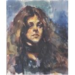 Robert Oscar LENKIEWICZ (1941-2002) Portrait of Mary Watercolour Signed 35 x 29cm