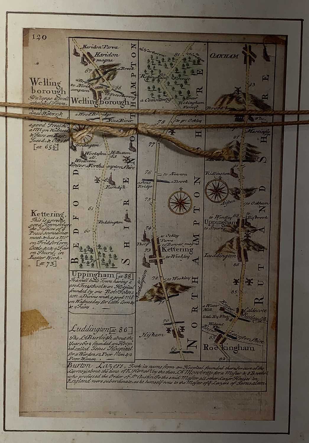 18th century road maps, hand colouredMonmouth to Llanbeder by John Ogilby35.5x45.5cmTogether with - Image 4 of 7