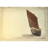 Charles Napier HEMY (1841-1917) Fishing Boat Study Watercolour Signed with initials and dated 1891