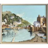 James R. RICHARDSON (XX) Polperro Oil on board Signed and dated '60 Inscribed to verso 51 x 61cm