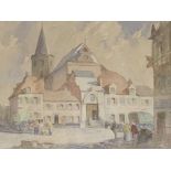 Edith Mary GARNER (1881-1956)A Pair of Continental Street ScenesPencil and watercolour SignedEach 25