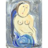 Dora HOLZHANDLER (1928-2015) Seated Nude Acrylic Signed and dated 94 38 x 29cm