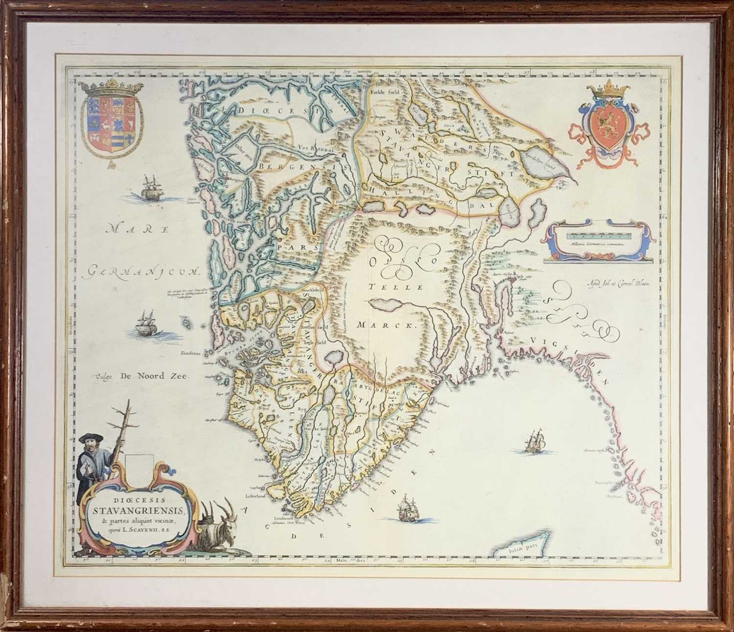 Map, reproduction after the antiqueDioesis Stavangriensis by L. Scavenii.Together with two other - Image 2 of 4