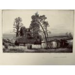 Stanley Roy BADMIN (1906-1989) Deserted Barn, Chipstead 1930Etching, heightened with white
