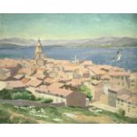 Stephen BONE (1904-1958) St Tropez Oil on panel Signed and dated 1931 To verso a receipt from Annan,