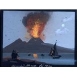Neopolitan School The Vesuvius Eruption of 1794 A pair of gouache Each inscribed and dated 1794 8